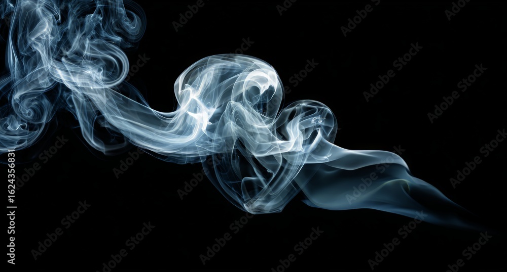 Abstract Smoke Design With Gray Tones On Dark Background Abstract Smoke Design With Gray Tones On Dark Background