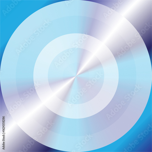 Shiny, isolated blank compact disc, a digital storage medium, reflecting a blue technological light on a white background
