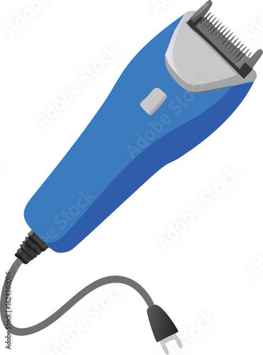 Blue electric hair clipper with charging cable electric clipper hair trimmer