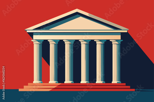 greek portico front elevation  .eps