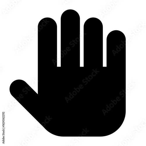 ストップを示す手のひらアイコン｜Stop Hand Palm Icon – Silhouette Gesture Symbol
