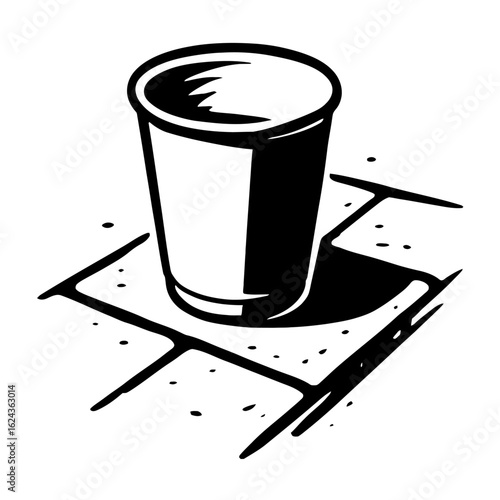 Vector of a Disposable Plastic Cup on the Ground - A Concept for Littering and Waste
