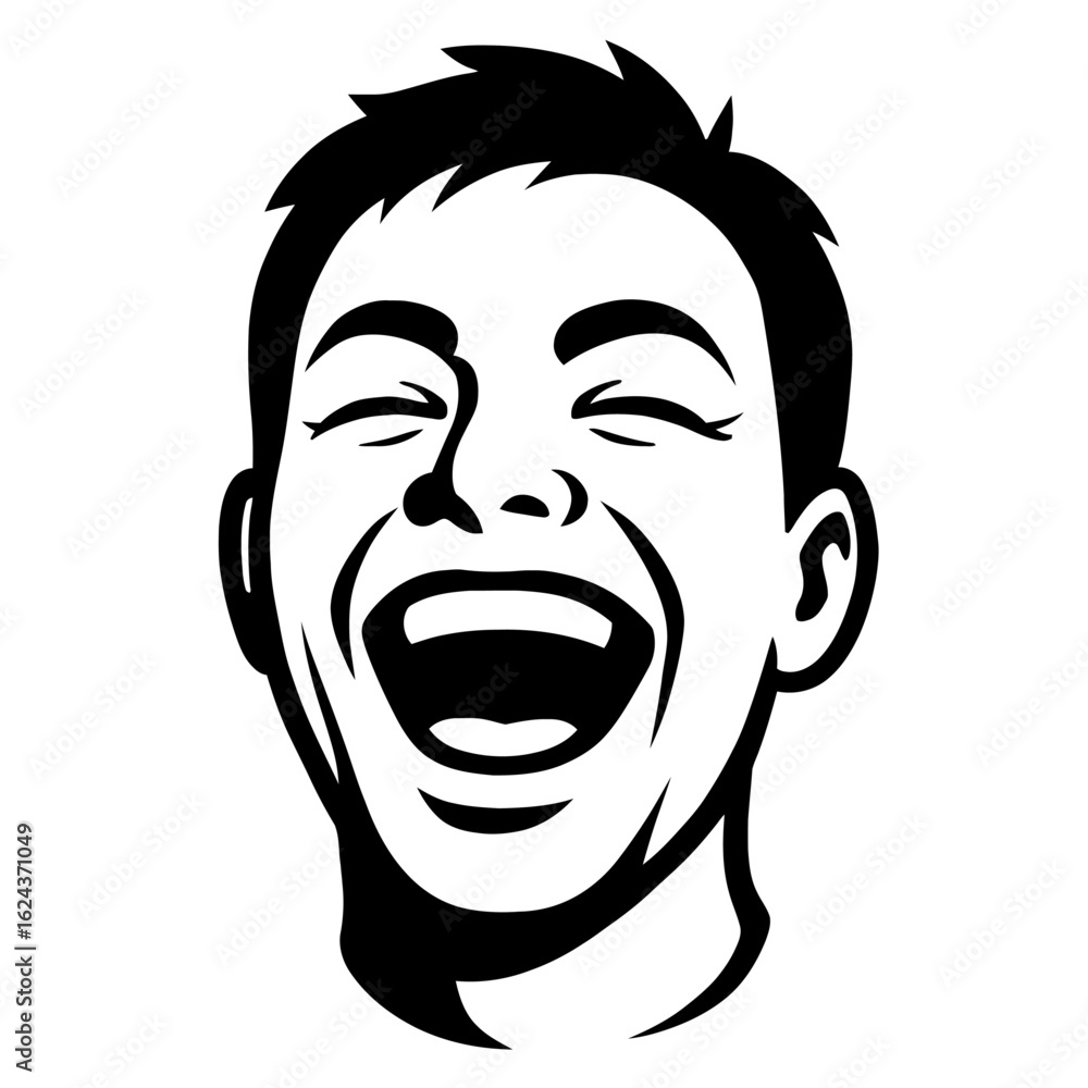 Happy Young Man Laughing Out Loud with Joy and Happiness Happy Young Man Laughing Out Loud with Joy and Happiness