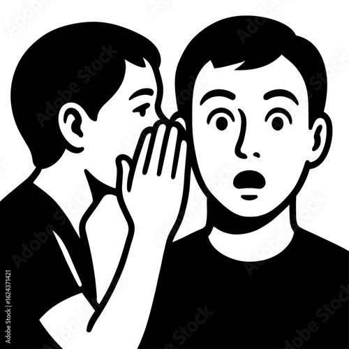 Person Whispering a Secret Graphic Vector - Gossiping or Sharing Confidential Information