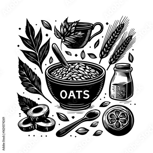 Wholesome Oats Breakfast Bowl with Grains and Fruit