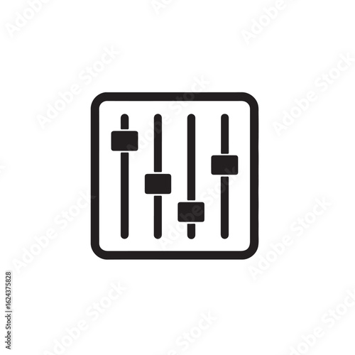 Audio mixer, equalizer, musical vector icon on white background