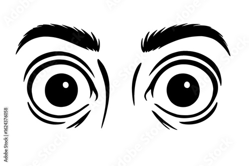 Close-up of Shocked or Scared Wide Eyes - Surprise and Fear Illustration
