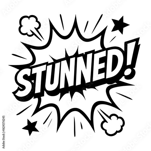 Stunned Comic Speech Bubble Vector - Pop Art Style Expression