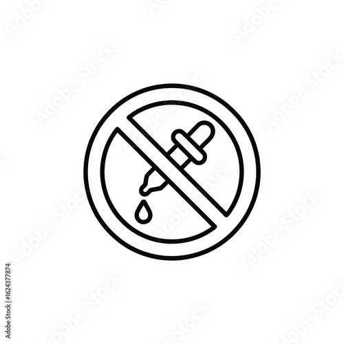 No dropper icon indicating absence of liquids or drops
