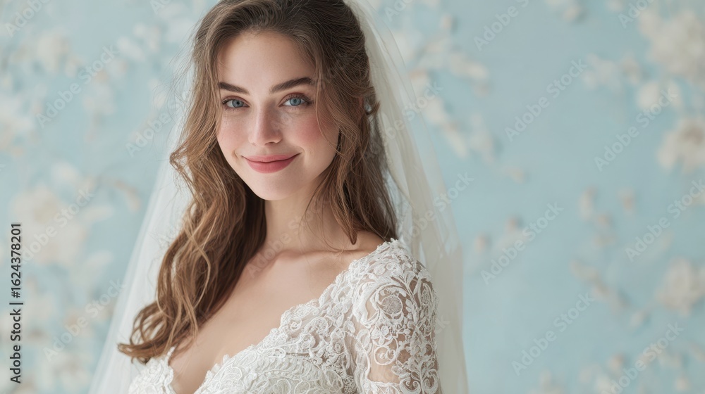 The bride radiates beauty and elegance in a stunning wedding gown. The bride radiates beauty and elegance in a stunning wedding gown.