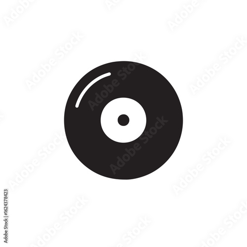 Musical plate, silhouette vector icon, symbol on white background