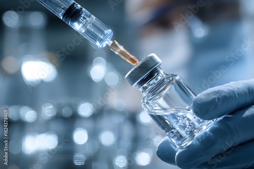 Wallpaper Mural Clear vial being filled with liquid from syringe. Torontodigital.ca