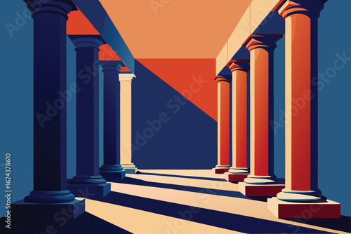 interior architectural detail drawings of columns .eps
