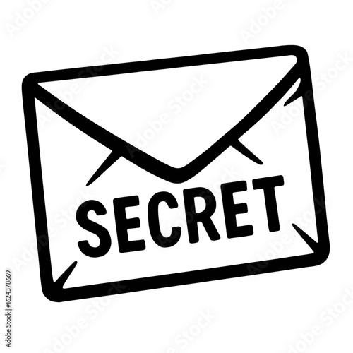 Sealed Envelope with a Secret Stamp - Confidential, Private, and Top-Secret Information Symbol