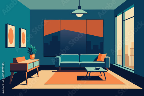interior shot of apartment living room  .eps