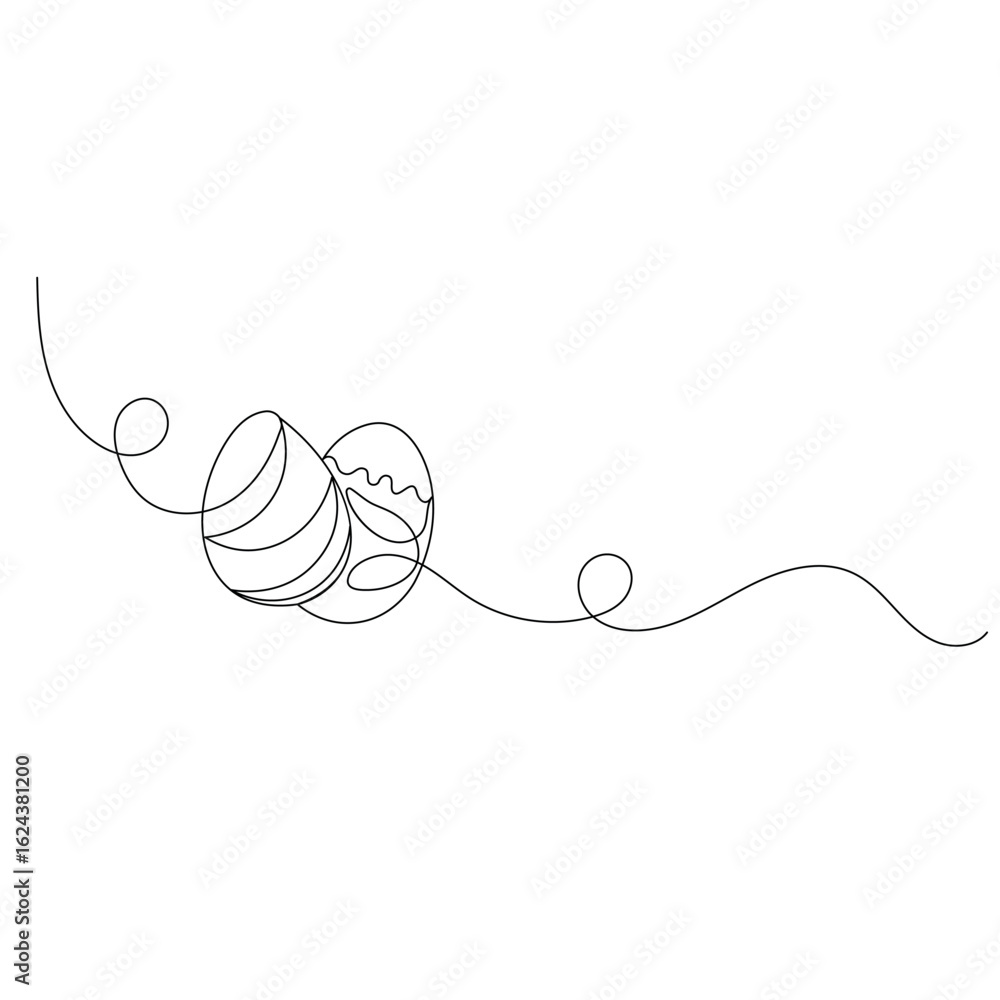 Obraz premium Egg icon continuous one line drawing of outline vector illustration 