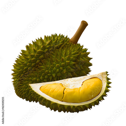 durian on white background
