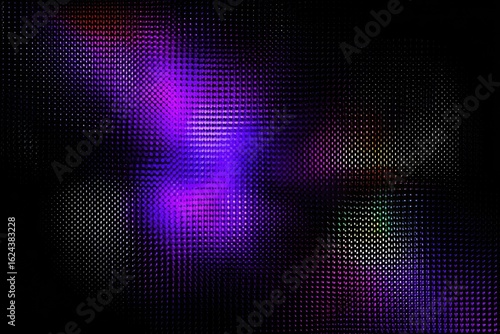 Abstract digital display with vibrant purple and dark tones