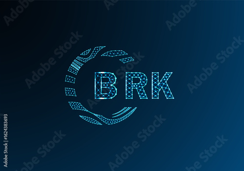 BRK low poly letter logo vector design. BRK lower poly logo design. BRK unique low poly logo design.