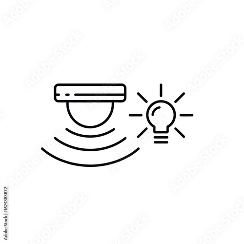 Motion sensor activates light bulb icon