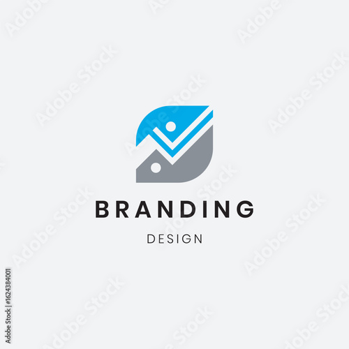 The logo centers around a bold upward arrow symbolizing growth, profit, success, and positive momentum in the market.