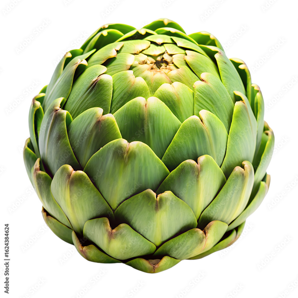 Fototapeta premium Whole fresh artichoke vegetable isolated on transparent background