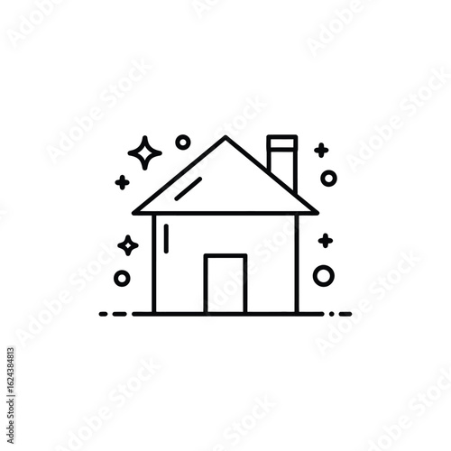 Sparkling clean house icon