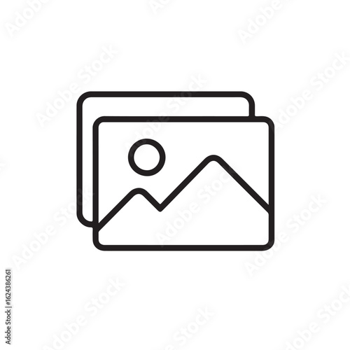 Image gallery, photo album, silhouette vector icon, symbol on white background