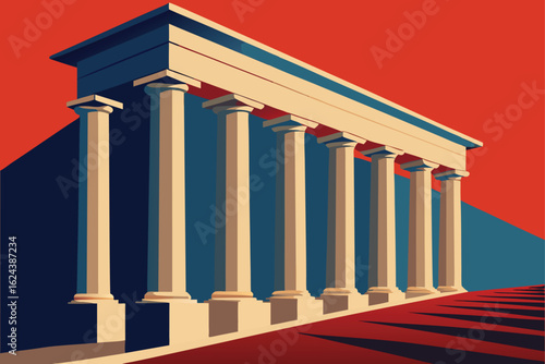 neoclassical pillars as background border design  .eps