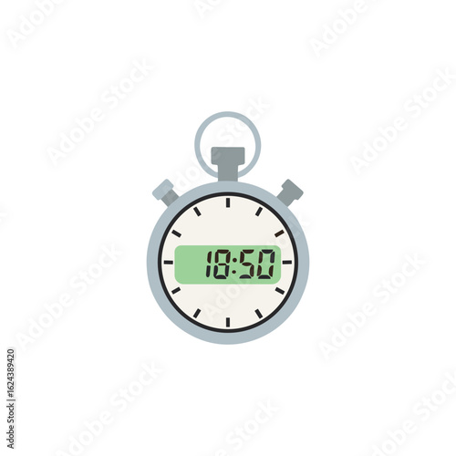 Precise Timing A minimalist digital stopwatch, accurately displaying a specific time, symbolizing the concept of time management and punctuality.