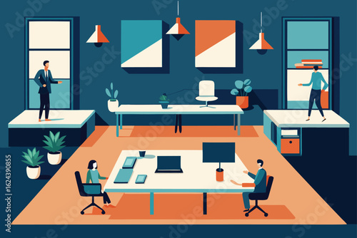office interior space planning layout  .eps