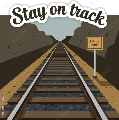 Flat vector illustration representing forward momentum and clear focus