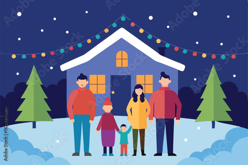 outdoor winter family photo in front of a festive (1).eps