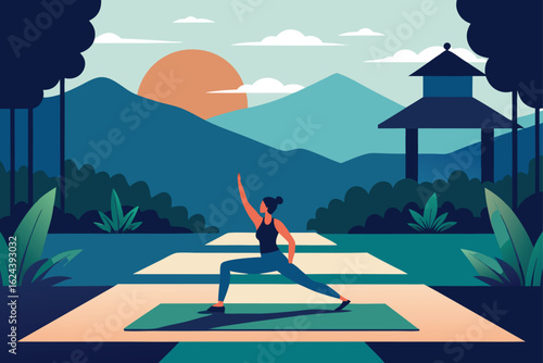 outdoor yoga zone integrated into garden landscape.eps