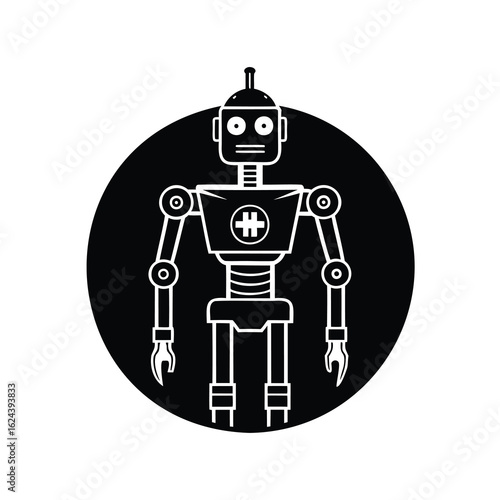 black robot with white background