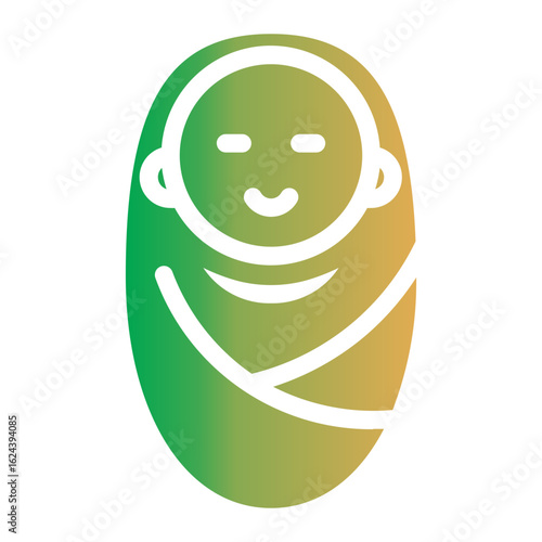 Flat Gradient Swaddled Baby