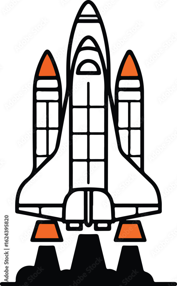 Fototapeta premium Space Shuttle Flat Vector Icon