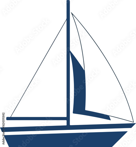 Classic Sailboat Flat Vector Icon