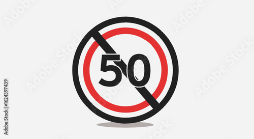 Free Download End of 50 km/h Speed Limit Sign Vector Illustration
 - GFXLoad