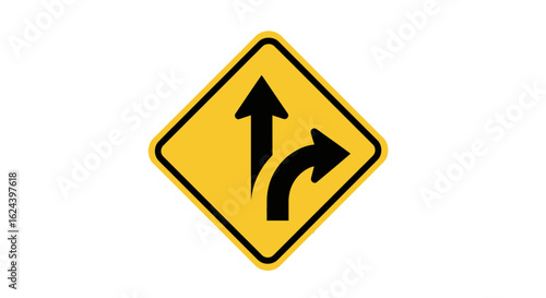 Free Download Straight or Right Turn Lane Traffic Sign Vector
 - GFXLoad