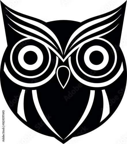 perfectly symmetrical owl face using two circular shapes