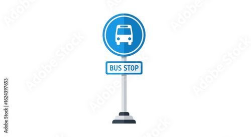 Bus Stop Sign Vector Illustration
