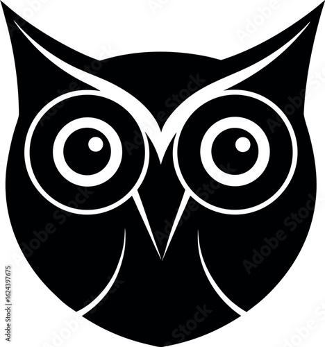 perfectly symmetrical owl face using two circular shapes