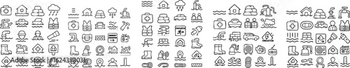 Flood Emergency Preparedness and Response Icons 1.