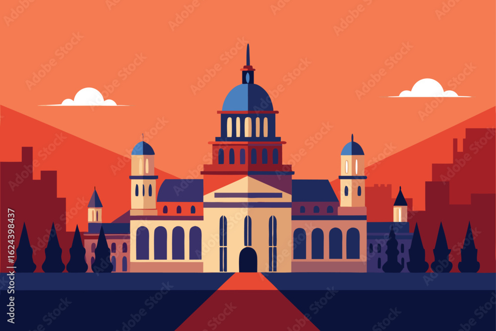 Fototapeta premium royal university structure in historical setting .eps