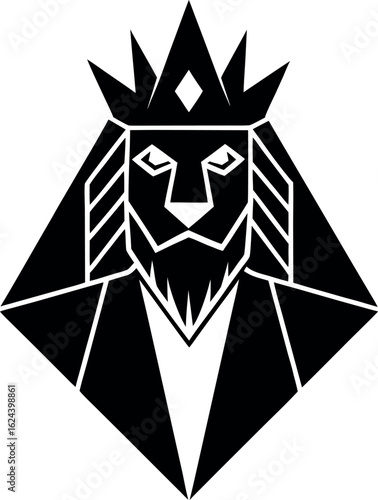 geometric king with square shaped mane perfectly styled