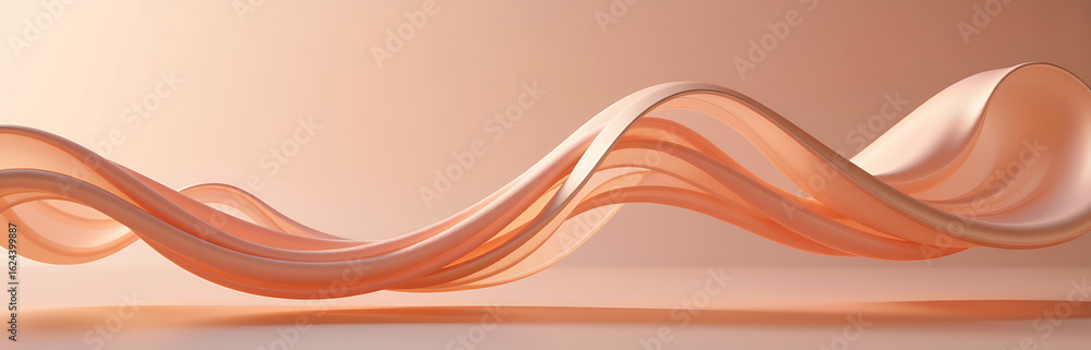 Fototapeta premium wispy fabric flows horizontally illuminated soft backlight subtle highlights set shimmering