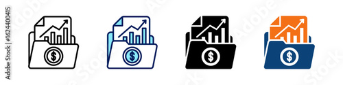 Investment Portfolio All In One Icon Multi Styles Vector Set