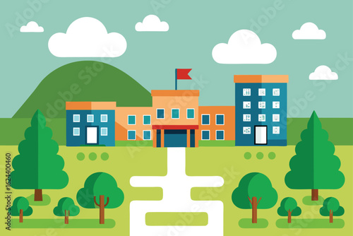 school campus with landscape architecture plan   (1).eps