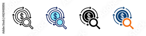 Roi Analysis All In One Icon Multi Styles Vector Set